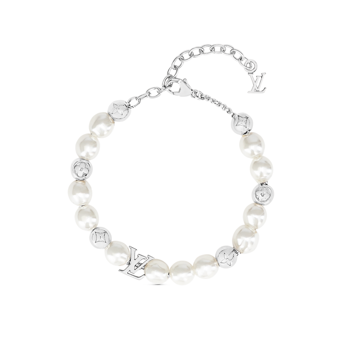 18K Louis Vuitton Monogram White Pearls Bracelet