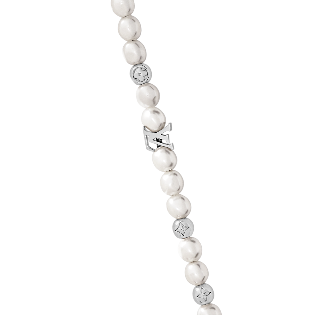 18K Louis Vuitton Monogram Pearls Necklace