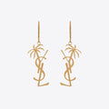 18K YSL Monogram Palmier Statement Earrings