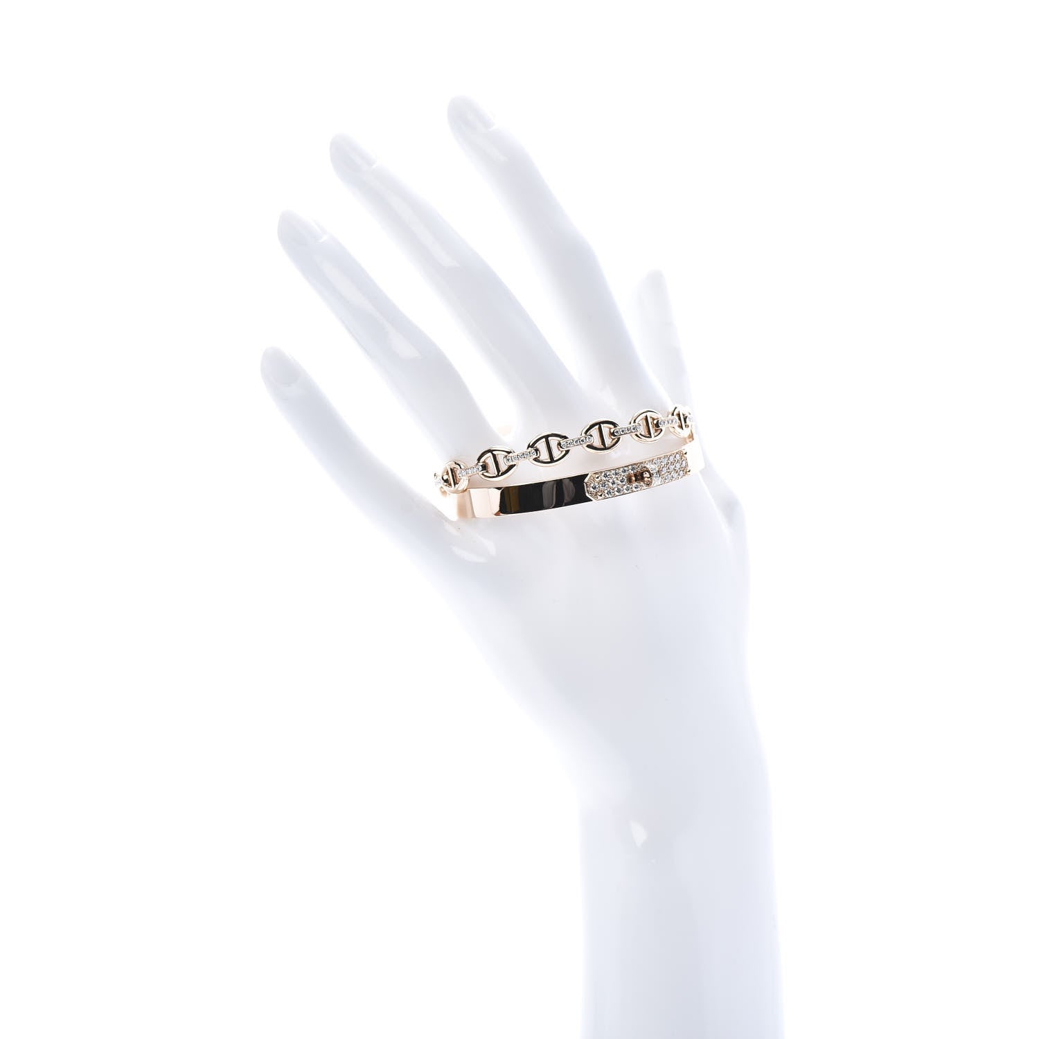 18K Kelly Double Tour Diamond Hermes Bracelet