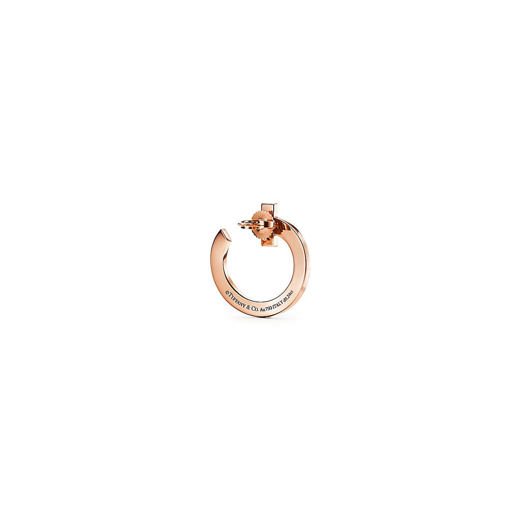 18K Tiffany T1 Open Hoop Rose Gold Earrings