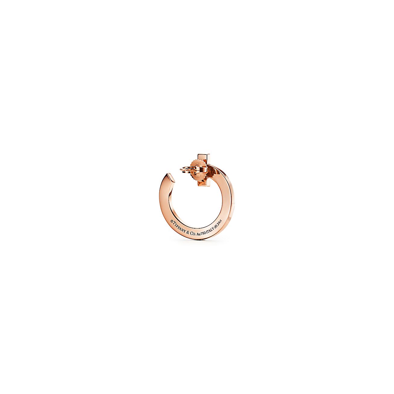 18K Tiffany T1 Open Hoop Rose Gold Earrings