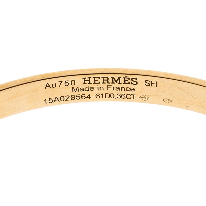 18K Kelly Small Model Diamond Hermes Bracelet