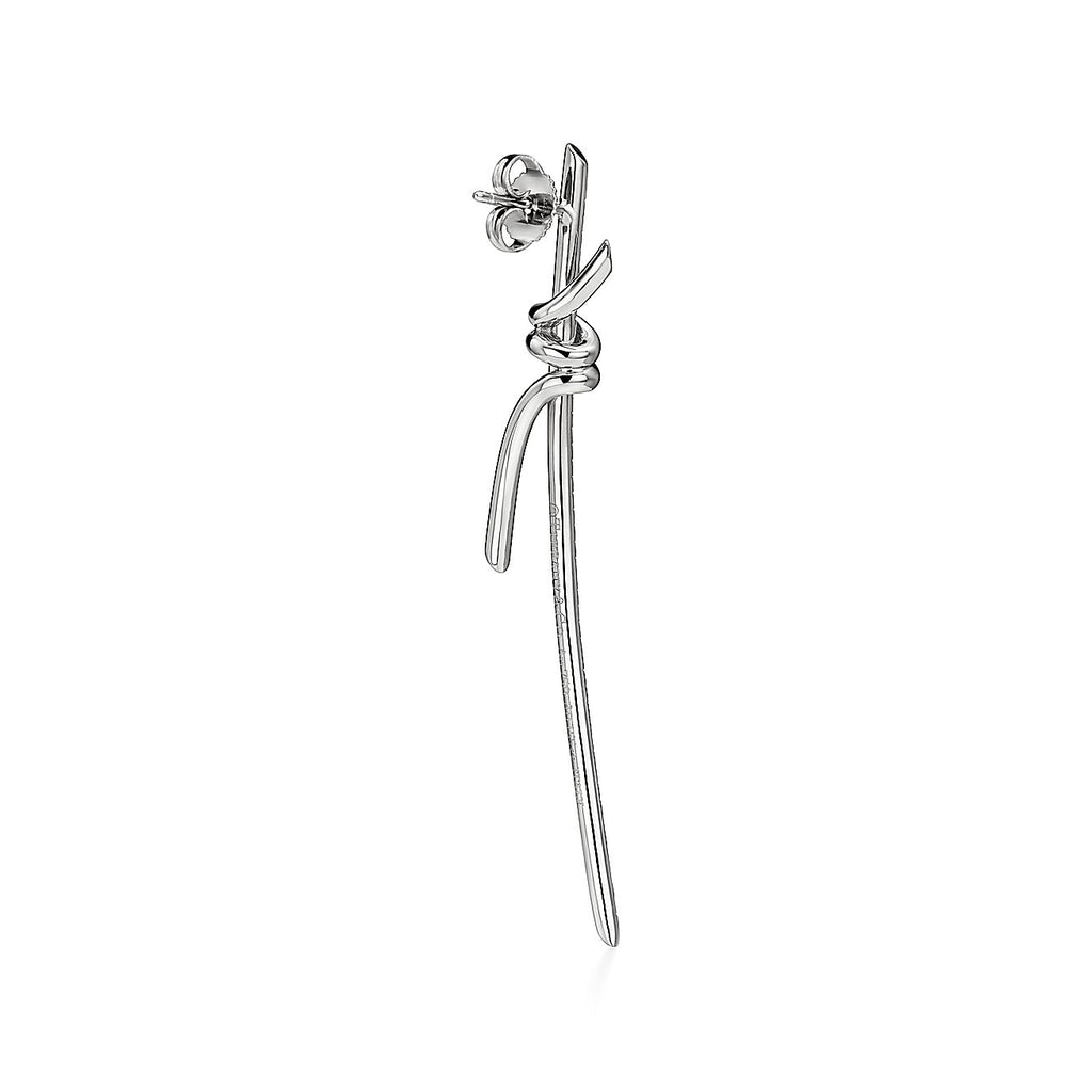 18K Tiffany Knot Drop Diamonds Earrings