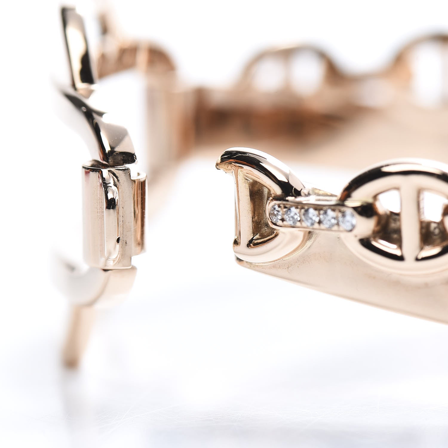 18K Kelly Double Tour Diamond Hermes Bracelet