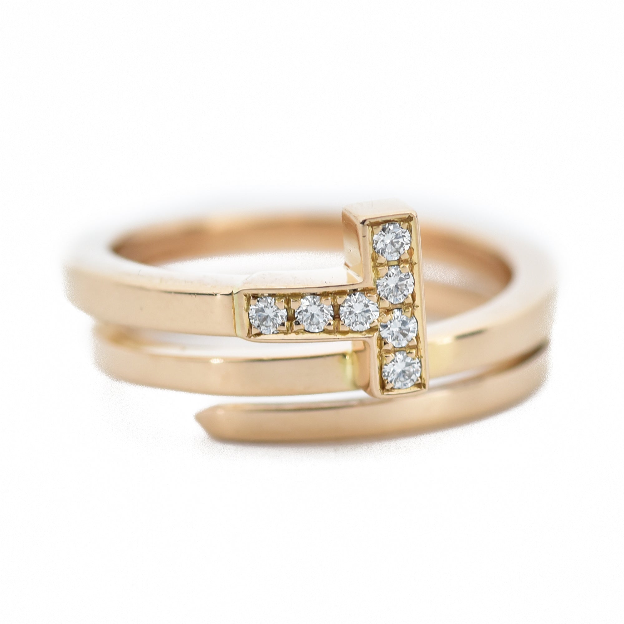 18K Tiffany Diamond Square Ring