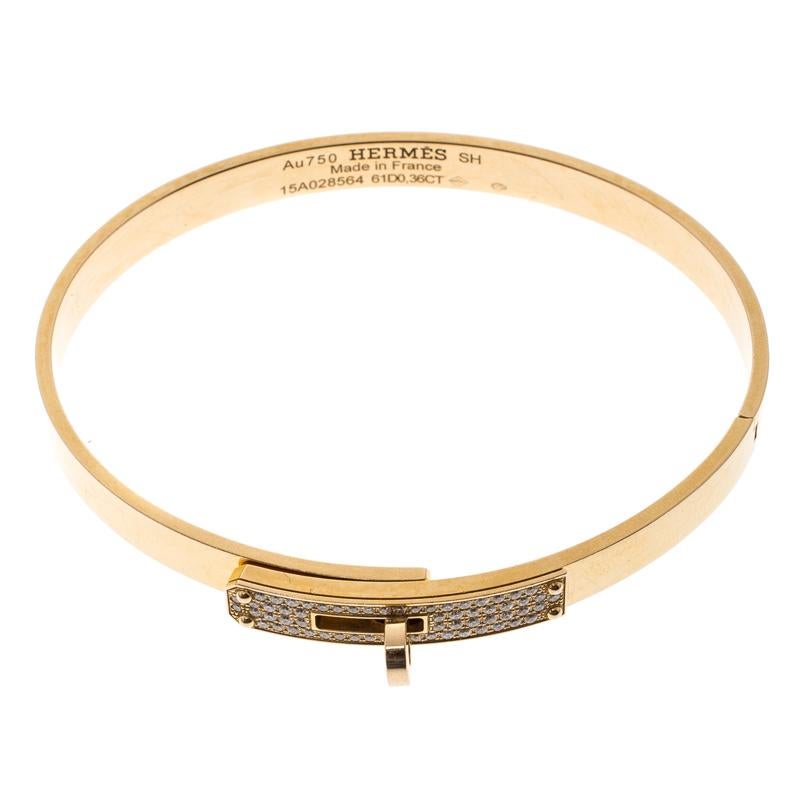 18K Kelly Small Model Diamond Hermes Bracelet