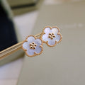 VCA LUCKY PINK GOLD WHITE MOP EARRINGS