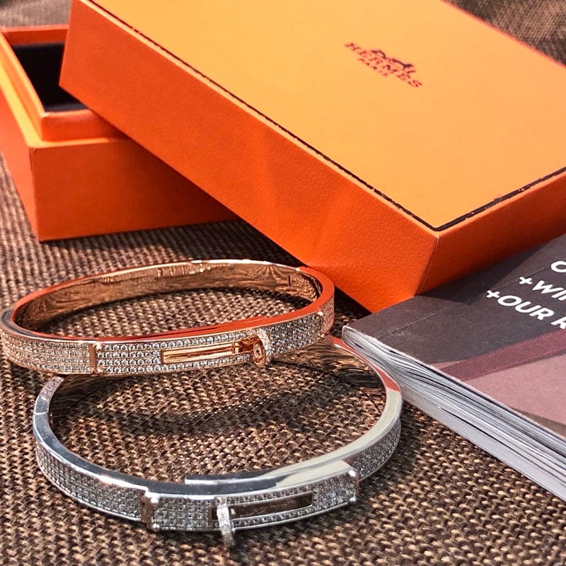 18K Rose Gold Kelly Diamonds Hermes Bracelet