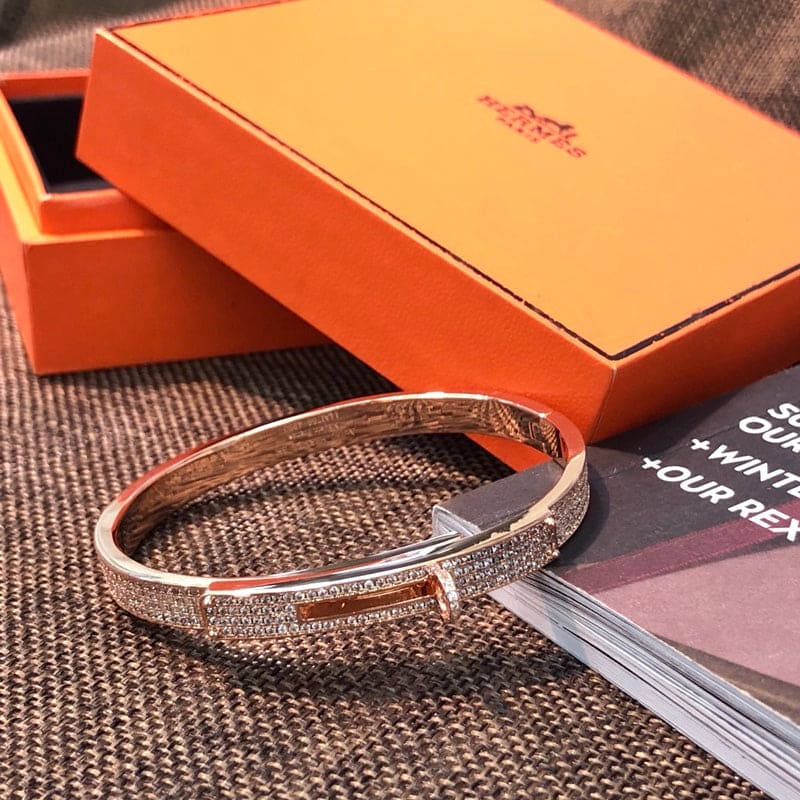 18K Rose Gold Kelly Diamonds Hermes Bracelet