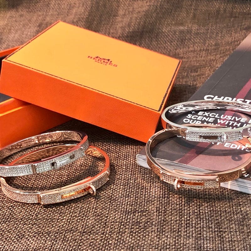 18K Rose Gold Kelly Diamonds Hermes Bracelet