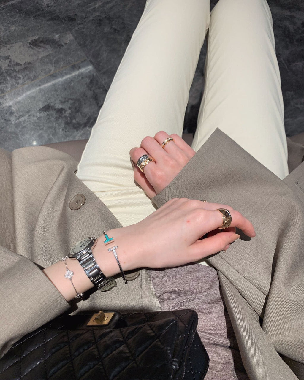 18K Tiffany Diamond and Turquoise Wire Bracelet