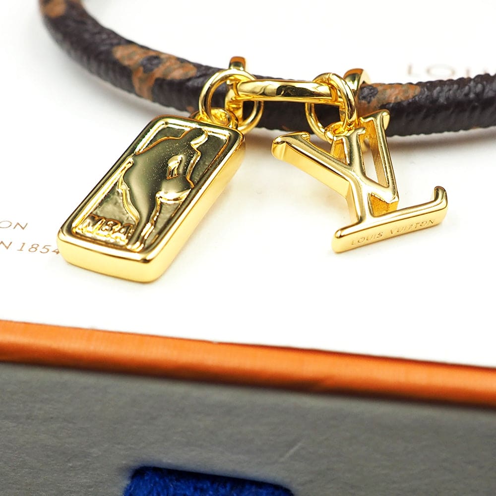 18K Louis Vuitton NBA Hang It Leather Bracelet