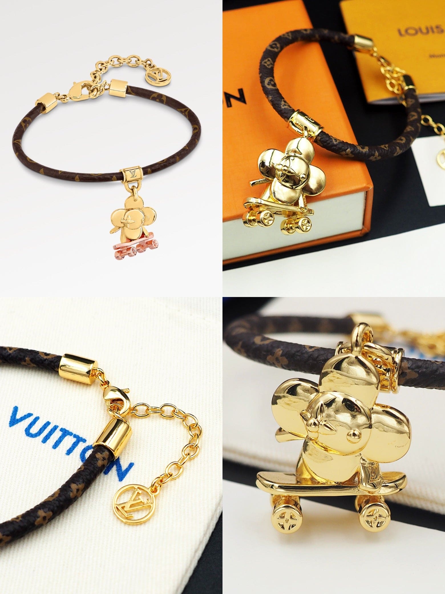 18K Louis Vuitton VIVIENNE KICK FLIP Bracelet