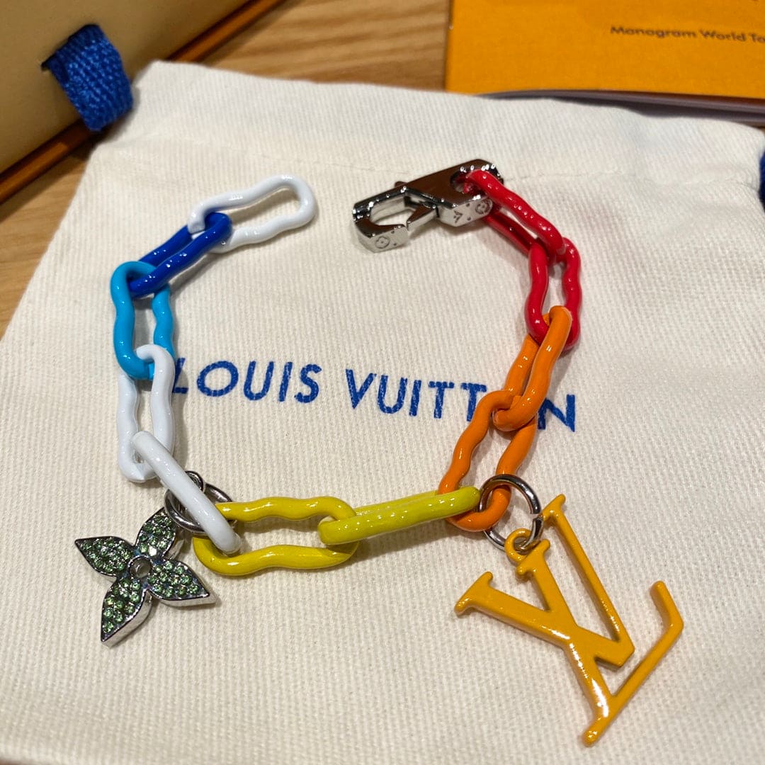 18K Louis Vuitton Rainbow Ceramic Chain Bracelet