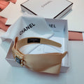 CHANEL CAMEL BEIGE SILK HAIRBAND 832202