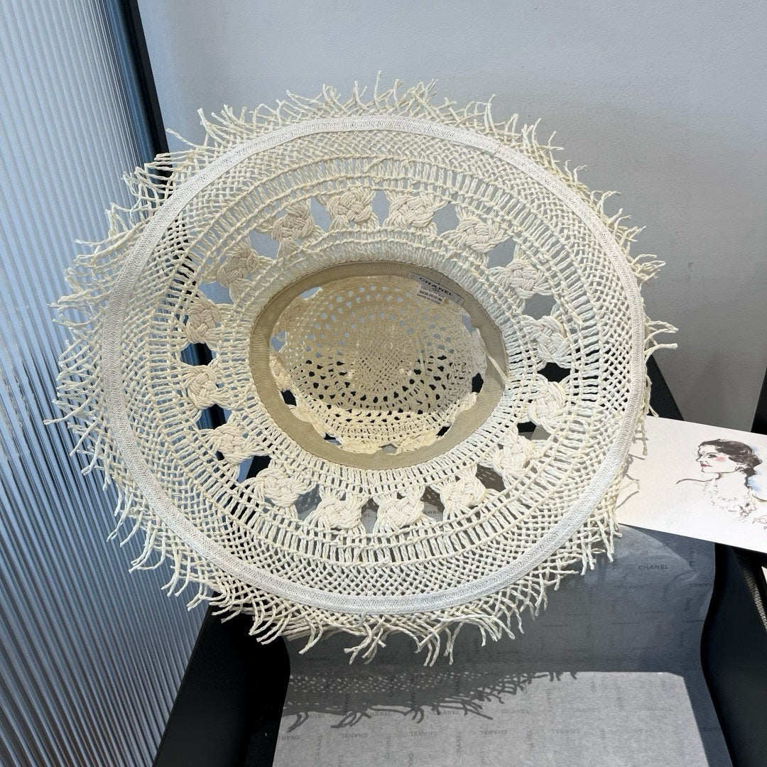 CHANEL BOHEMIAN SUN HAT WHITE 673919
