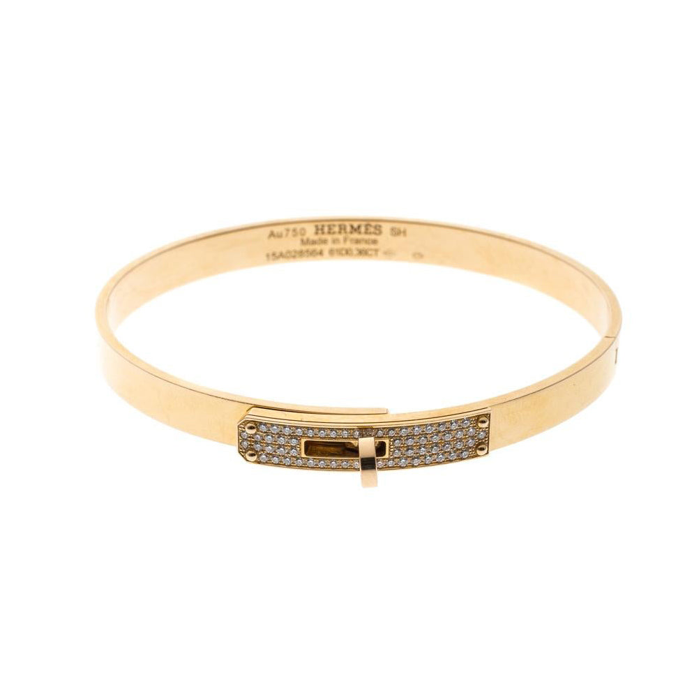 18K Kelly Small Model Diamond Hermes Bracelet