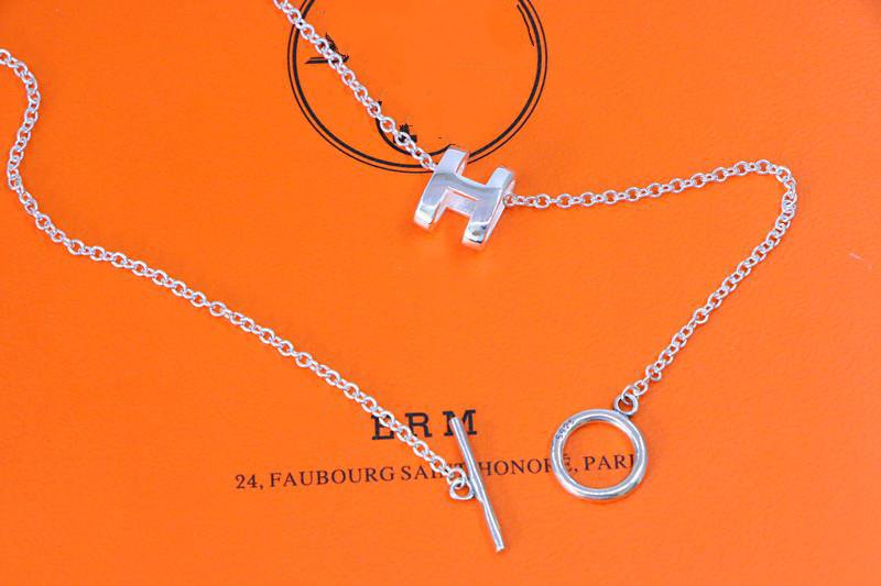 HERMES HM NECKLACE H LETTER OVAL SERIES
