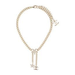 18K  Chanel Rhinestone Star Chain Necklace