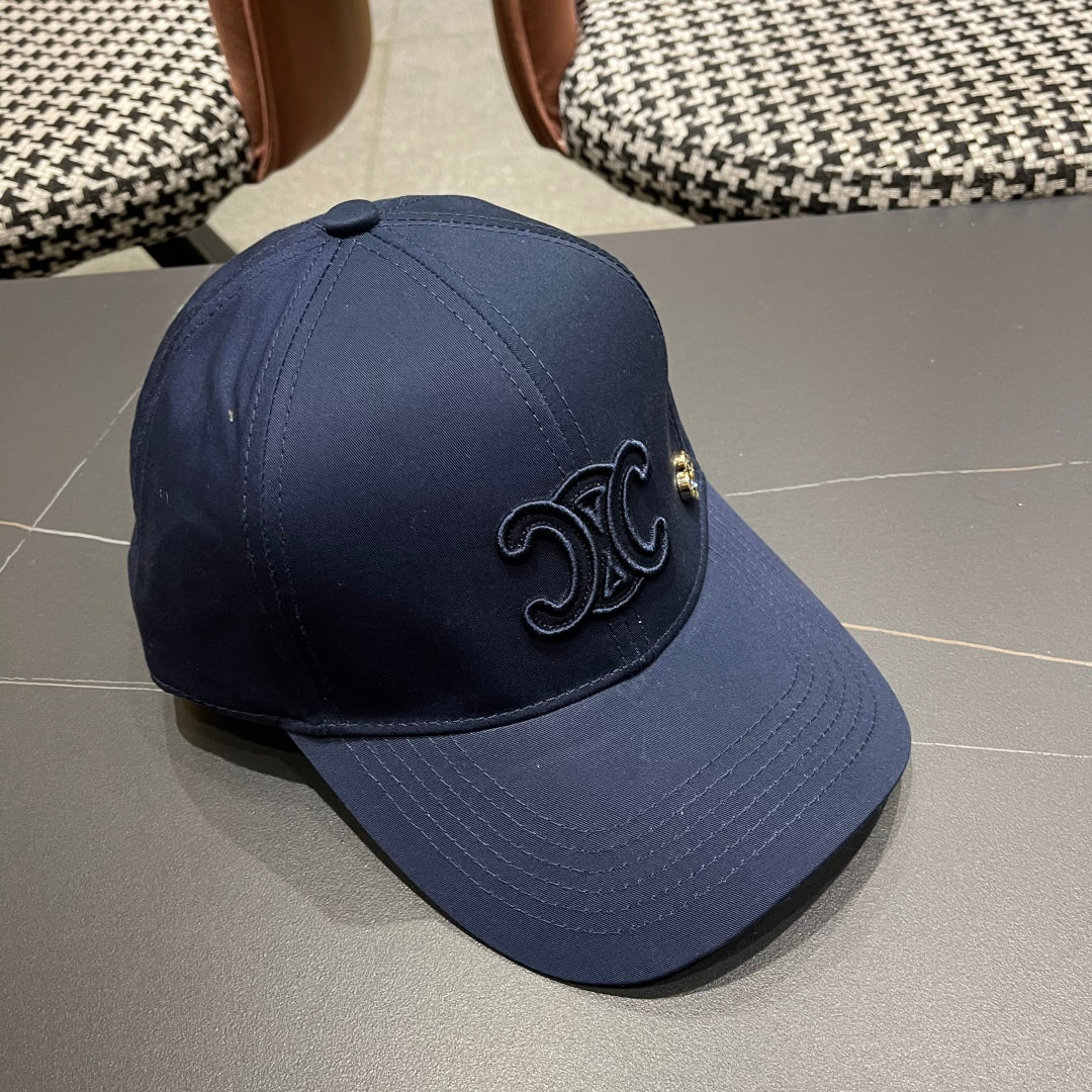 CELINE BASEBALL CAP MODEL 650286 IN NAVY BLUE FABRIC