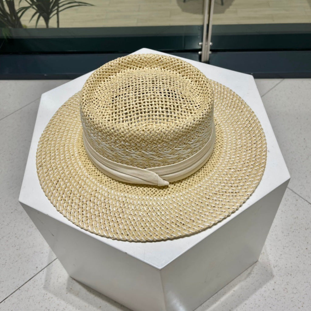 CELINE WIDE BRIM HAT MODEL 652049 IN NATURAL WOVEN STRAW
