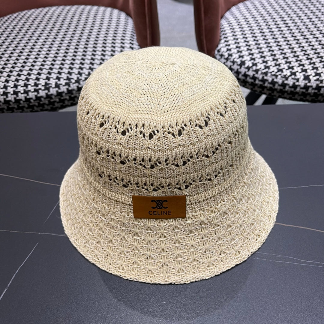 CELINE BUCKET HAT MODEL 651871 IN BEIGE CROCHET