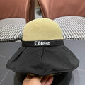 CELINE WIDE BRIM HAT MODEL 651949 IN BLACK MESH FABRIC