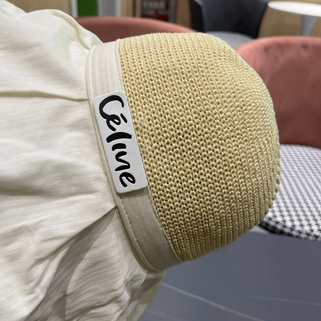 CELINE WIDE BRIM HAT MODEL 651950 IN WHITE MESH FABRIC