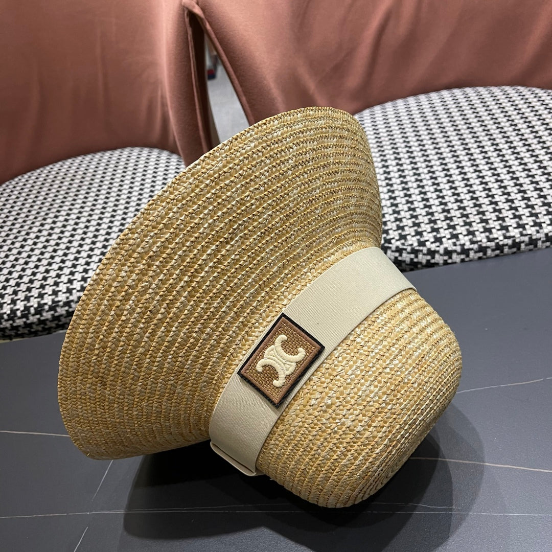 CELINE BUKET HAT MODEL 653603 IN NATURAL RAFFIA STRAW