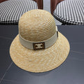 CELINE BUKET HAT MODEL 653603 IN NATURAL RAFFIA STRAW
