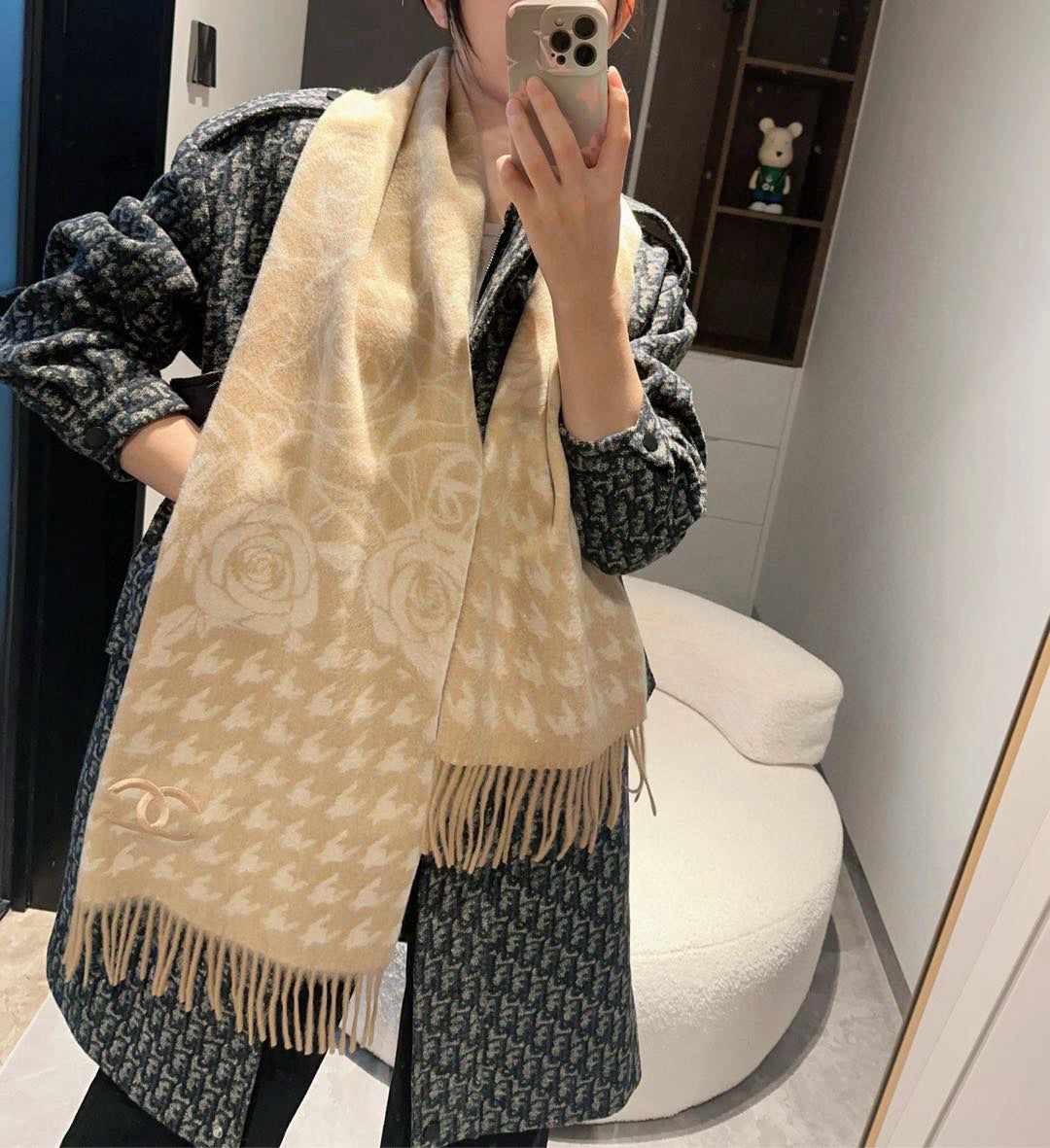 CHANEL 25S SCARF 180 CM IN CASHMERE 942938