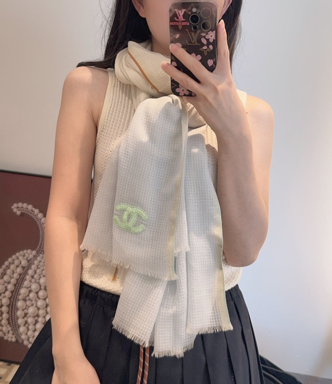 CHANEL 25S SCARF 200 CM IN CASHMERE 942961