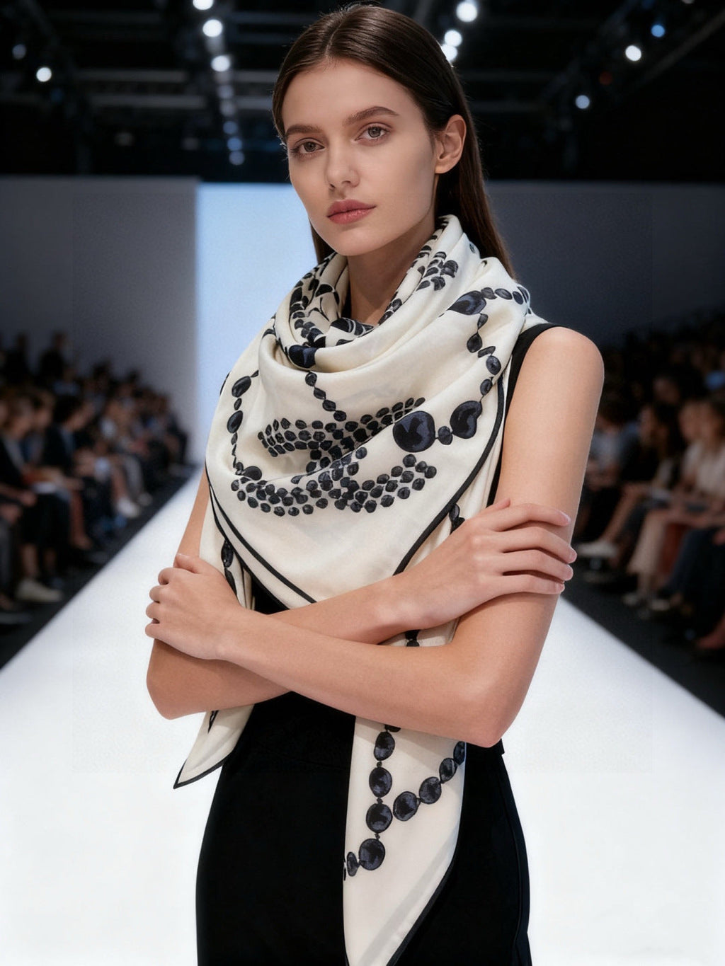 CHANEL 25S SCARF 140 IN CASHMERE 991650