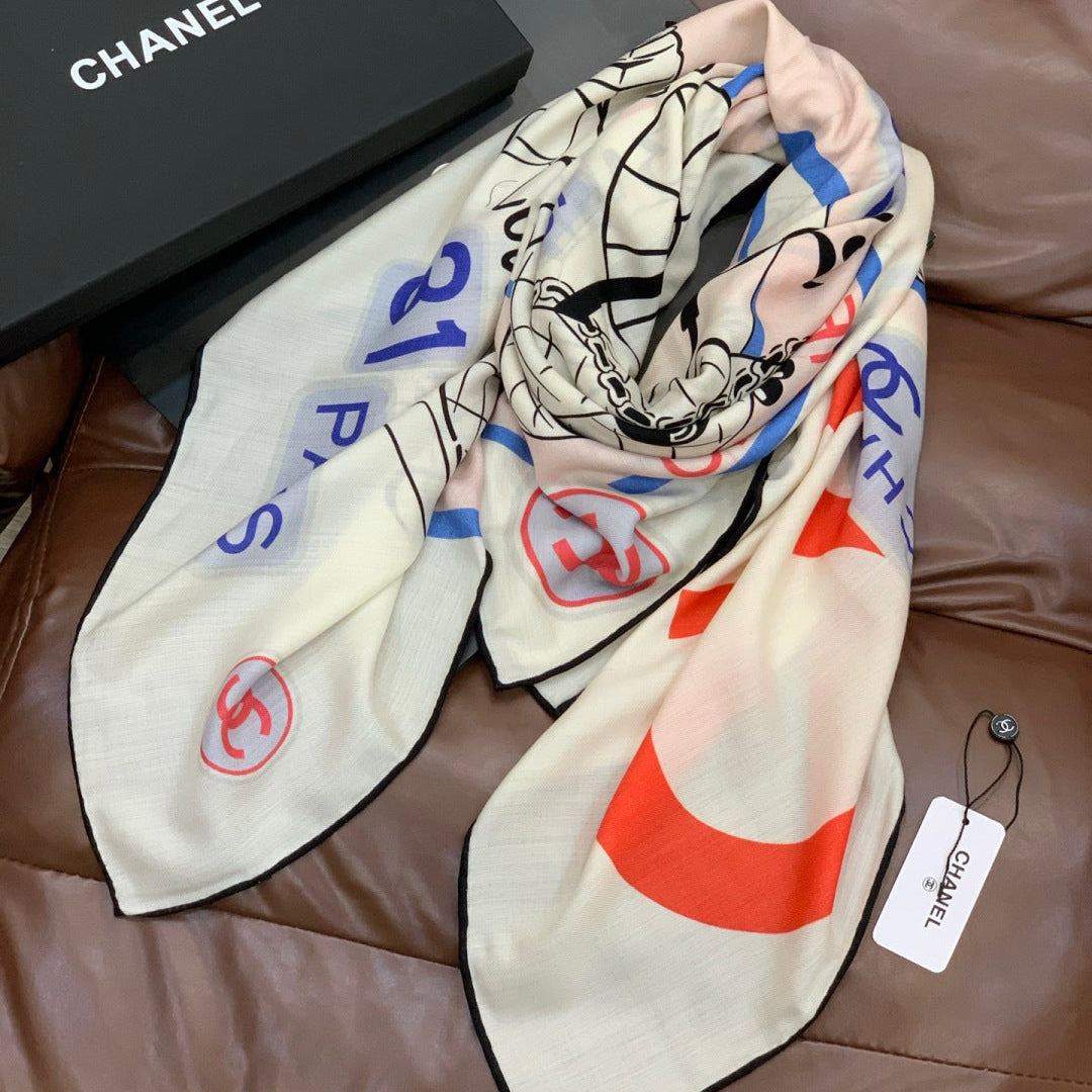 CHANEL 25S SCARF 135 IN CASHMERE 991652