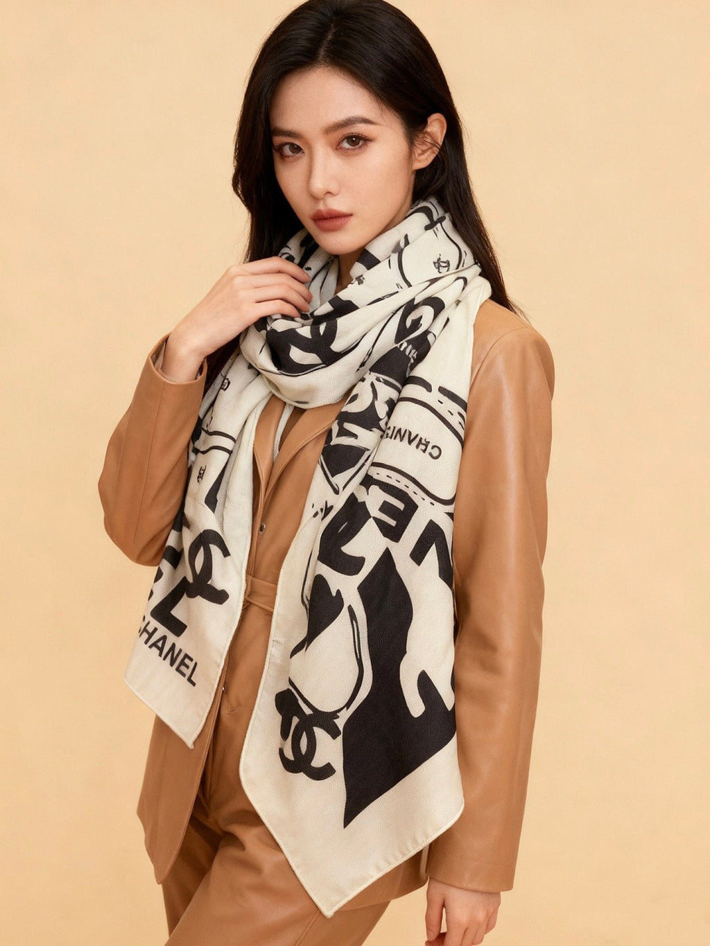 CHANEL 25S SCARF 135 IN CASHMERE 991695