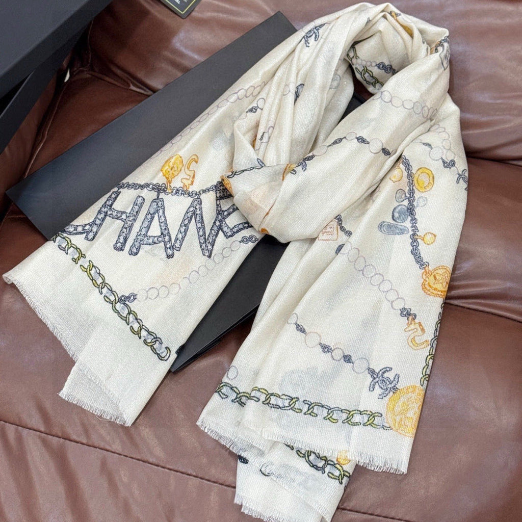 CHANEL 25S SCARF 200 IN CASHMERE 991712