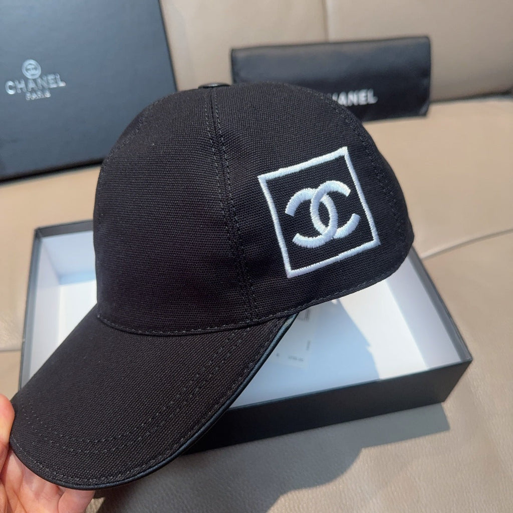 CHANEL BASEBALL HAT IN BLACK DOUBLE C EMBROIDERED 674174