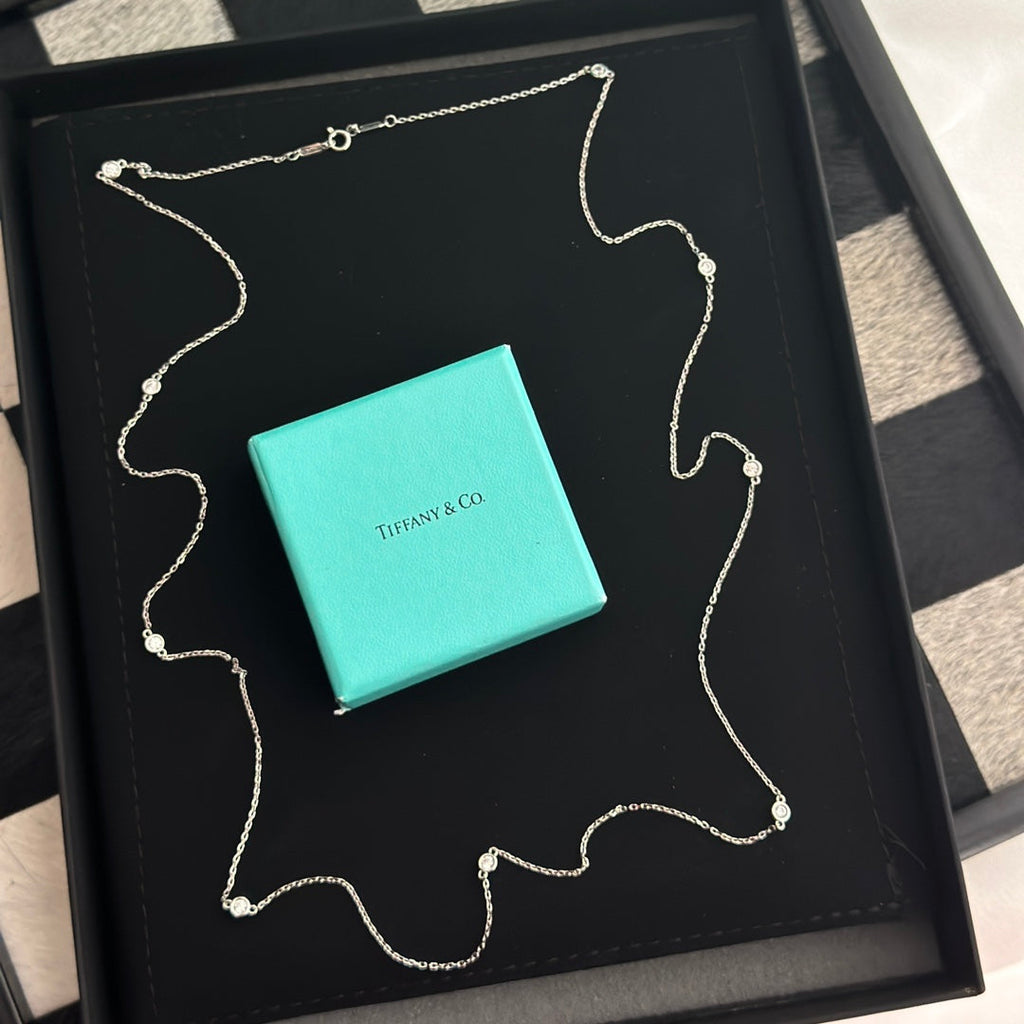 18K Tiffany Elsa Peretti Diamonds By The Yard Necklace