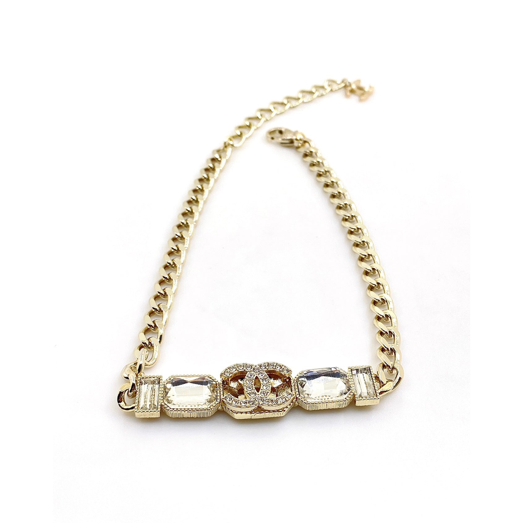 18K  Chanel Pearls Crystals Vintage Necklace
