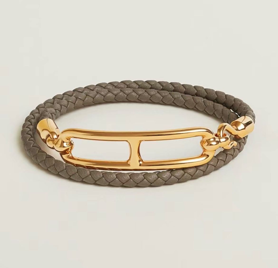 18K Roulis Double Tour Grey Hermes Bracelet