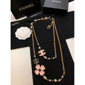 18K  Chanel Pink Flowers Necklace