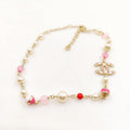 18K  Chanel Pink & White Pearls Necklace