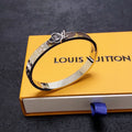 18K Louis Vuitton Leather Lock Bracelet
