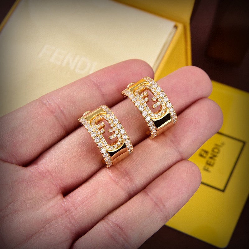 18K Fendi OLock Earrings