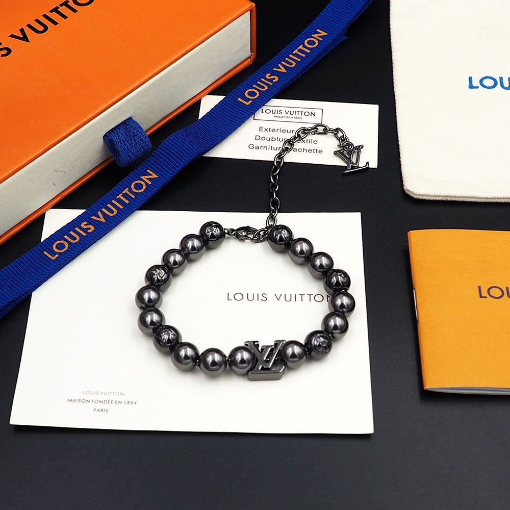 18K Louis Vuitton Monogram Pearls Bracelet