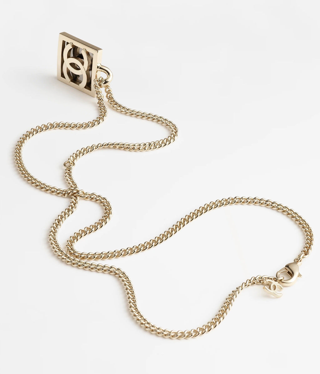 18K  Chanel Square Logo Necklace