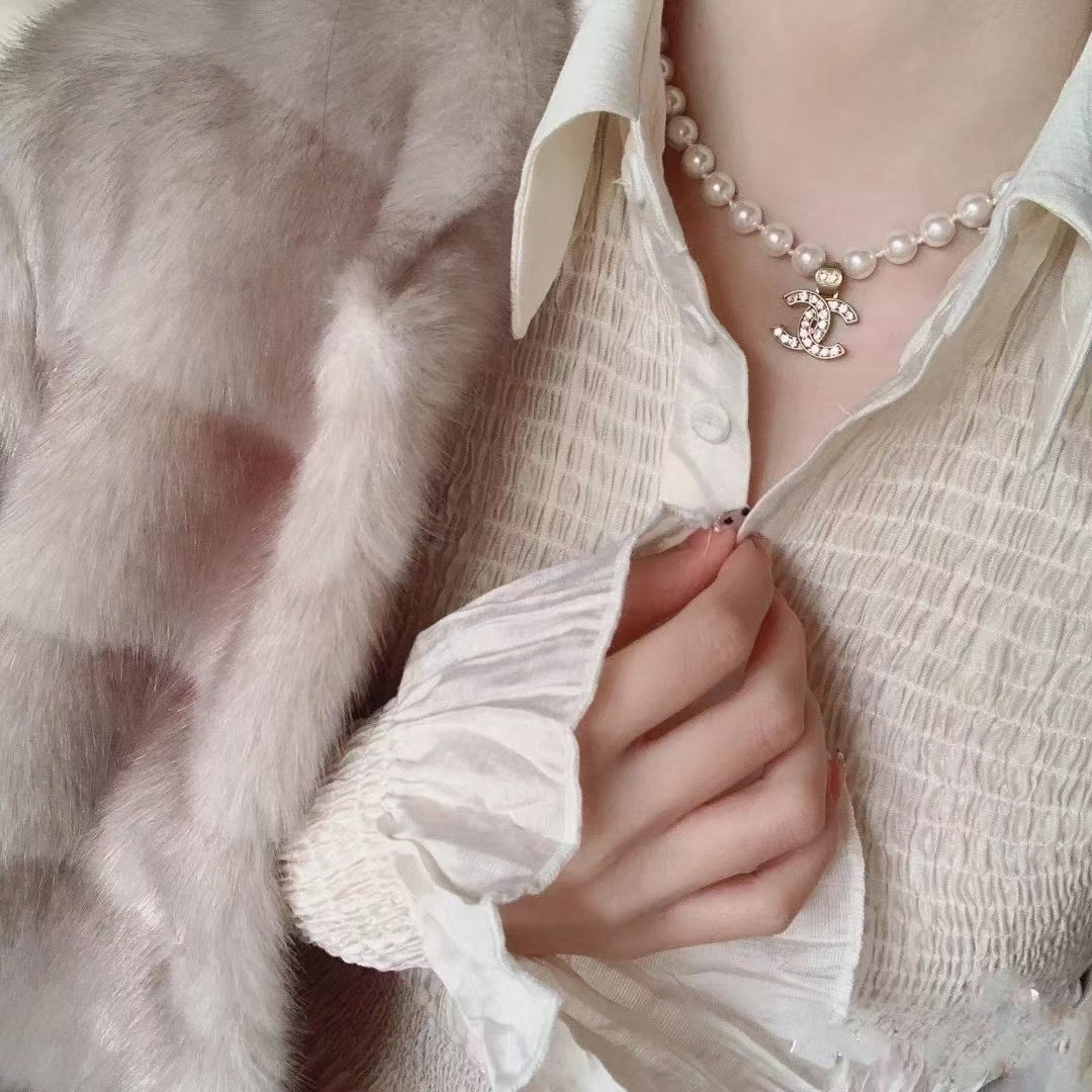 18K  Chanel Pearl Chain Necklace