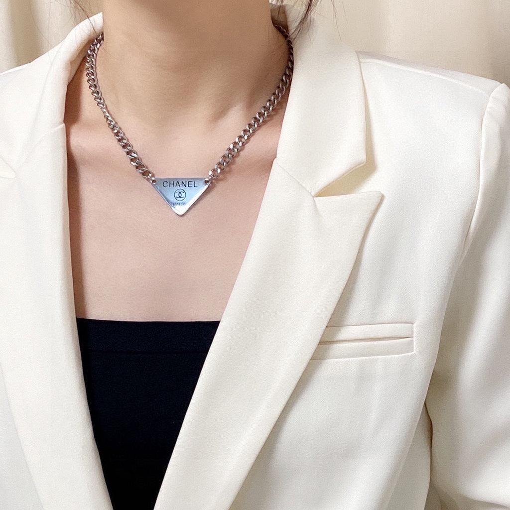 18K  Chanel Triangle Necklace