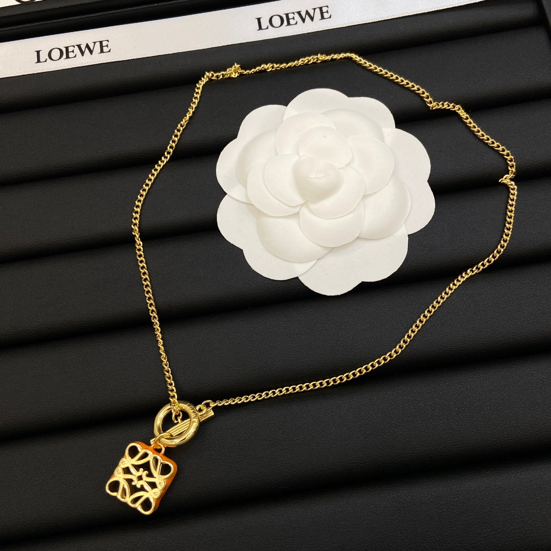 18K LOEWE Anagram Pendant Necklace